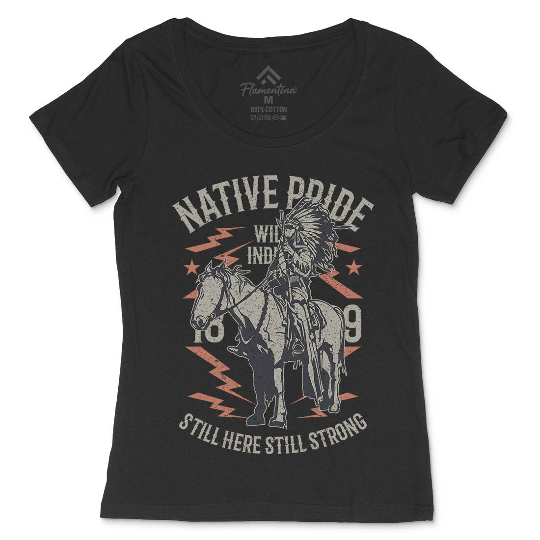 Native Pride Womens Scoop Neck T-Shirt American A724