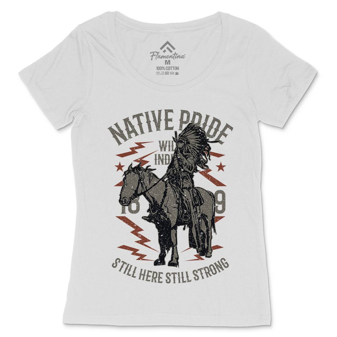 Native Pride Womens Scoop Neck T-Shirt American A724
