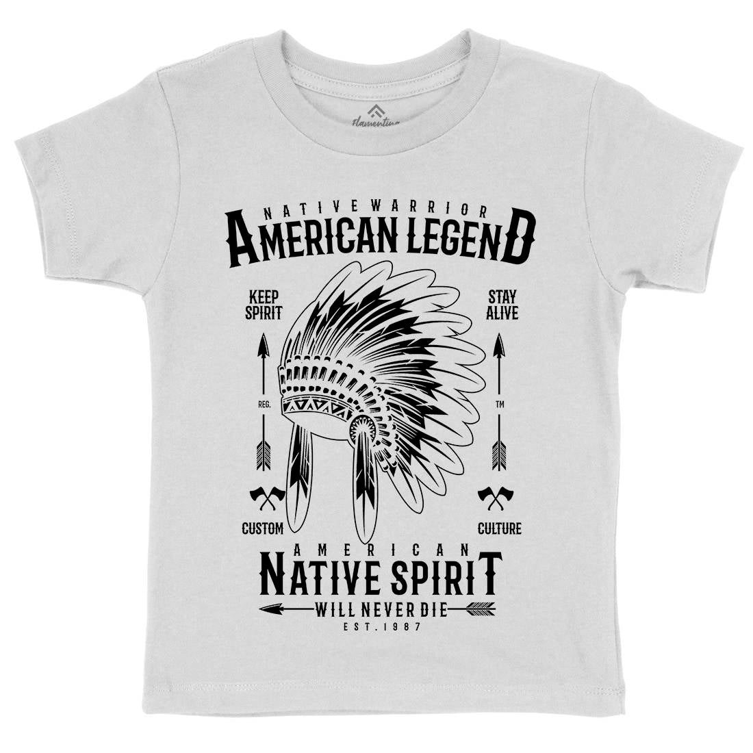 Native Warrior Kids Crew Neck T-Shirt American A725