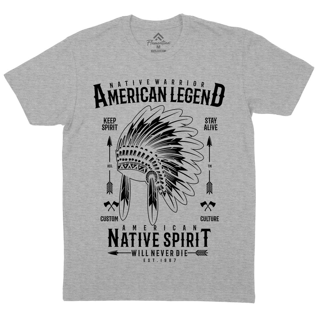 Native Warrior Mens Organic Crew Neck T-Shirt American A725