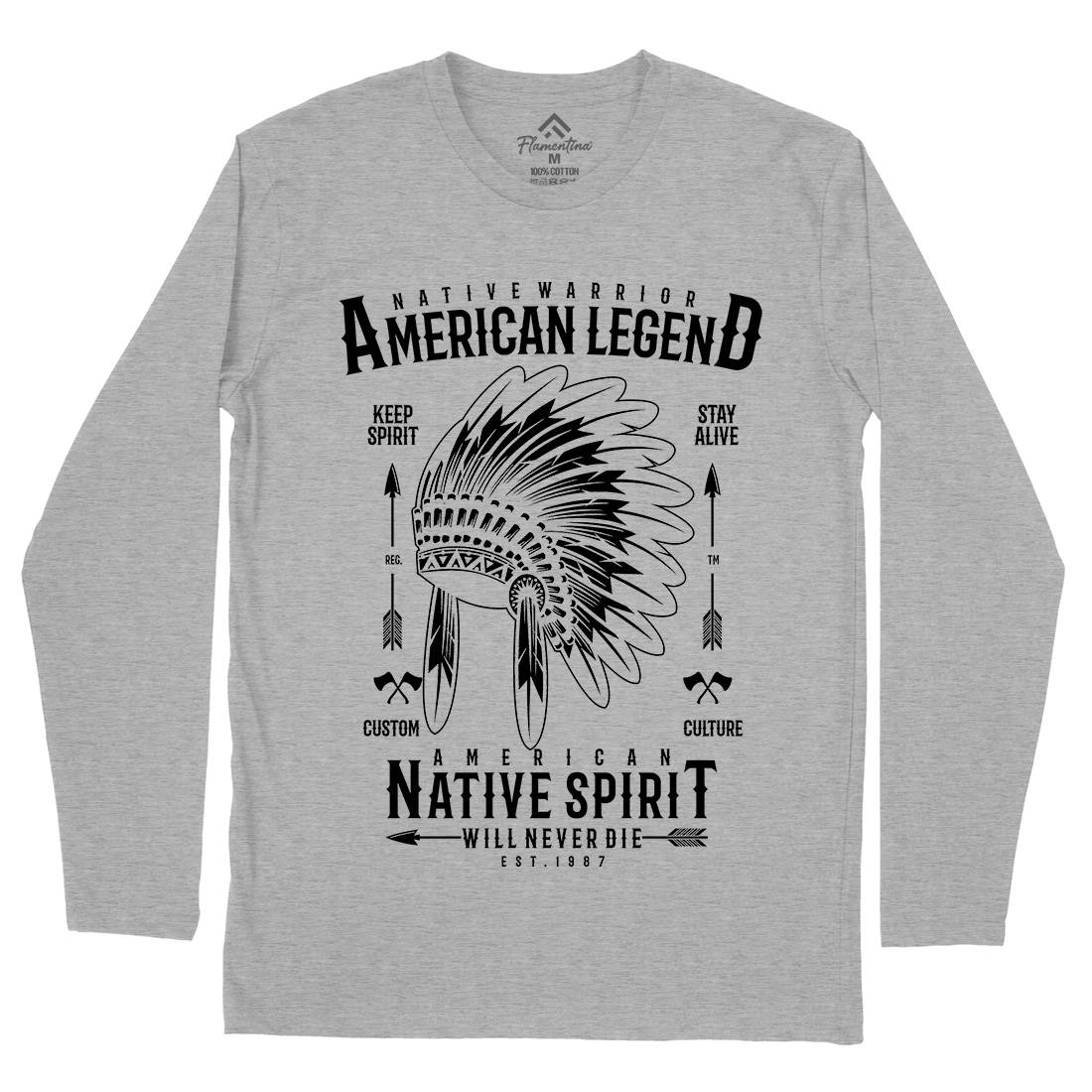 Native Warrior Mens Long Sleeve T-Shirt American A725