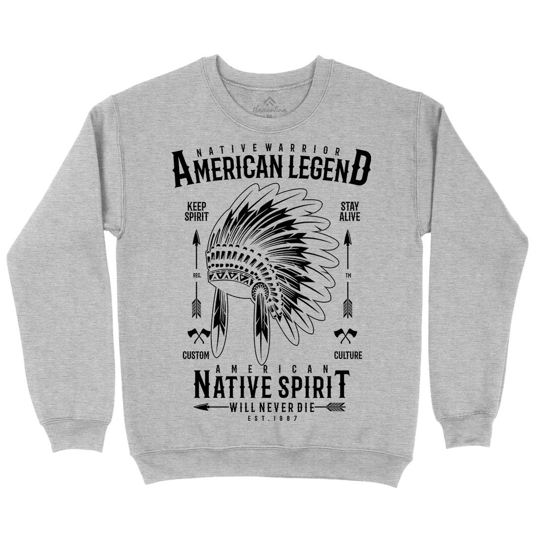 Native Warrior Mens Crew Neck Sweatshirt American A725