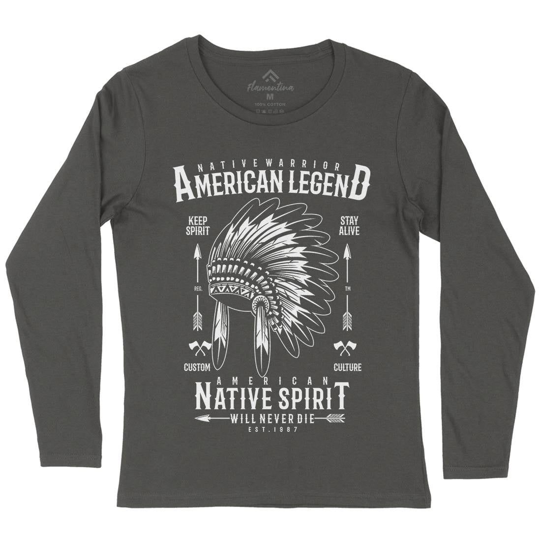 Native Warrior Womens Long Sleeve T-Shirt American A725