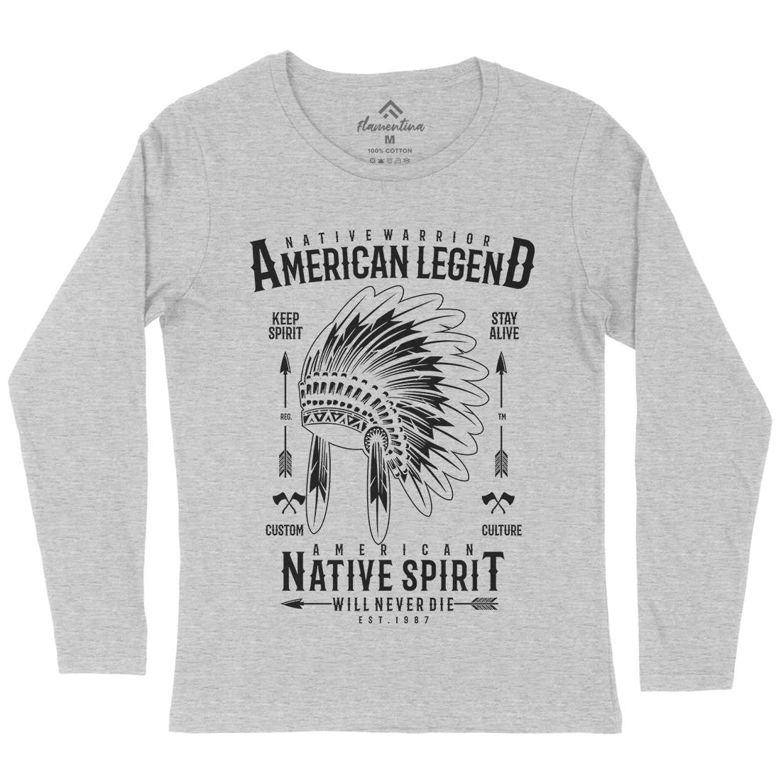 Native Warrior Womens Long Sleeve T-Shirt American A725