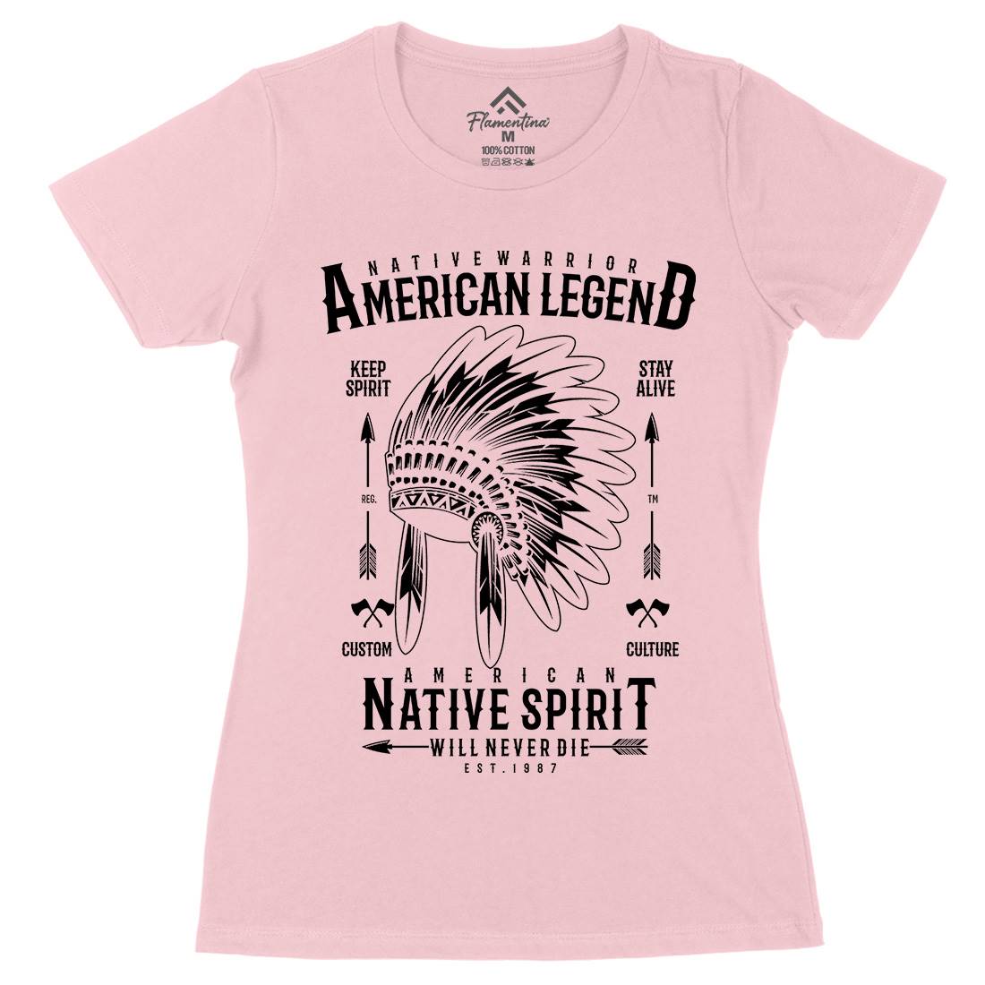 Native Warrior Womens Organic Crew Neck T-Shirt American A725