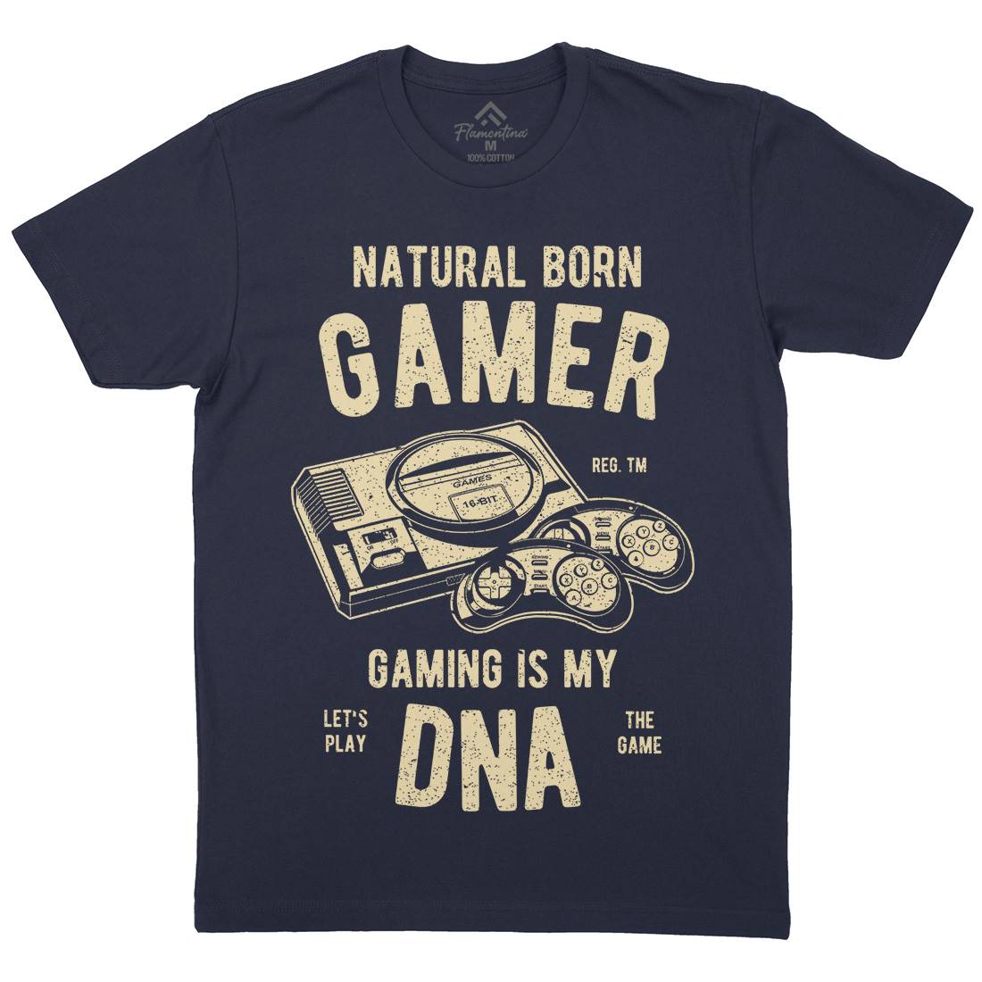 Natural Born Gamer Mens Organic Crew Neck T-Shirt Geek A726