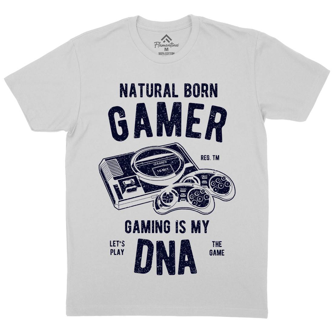 Natural Born Gamer Mens Crew Neck T-Shirt Geek A726