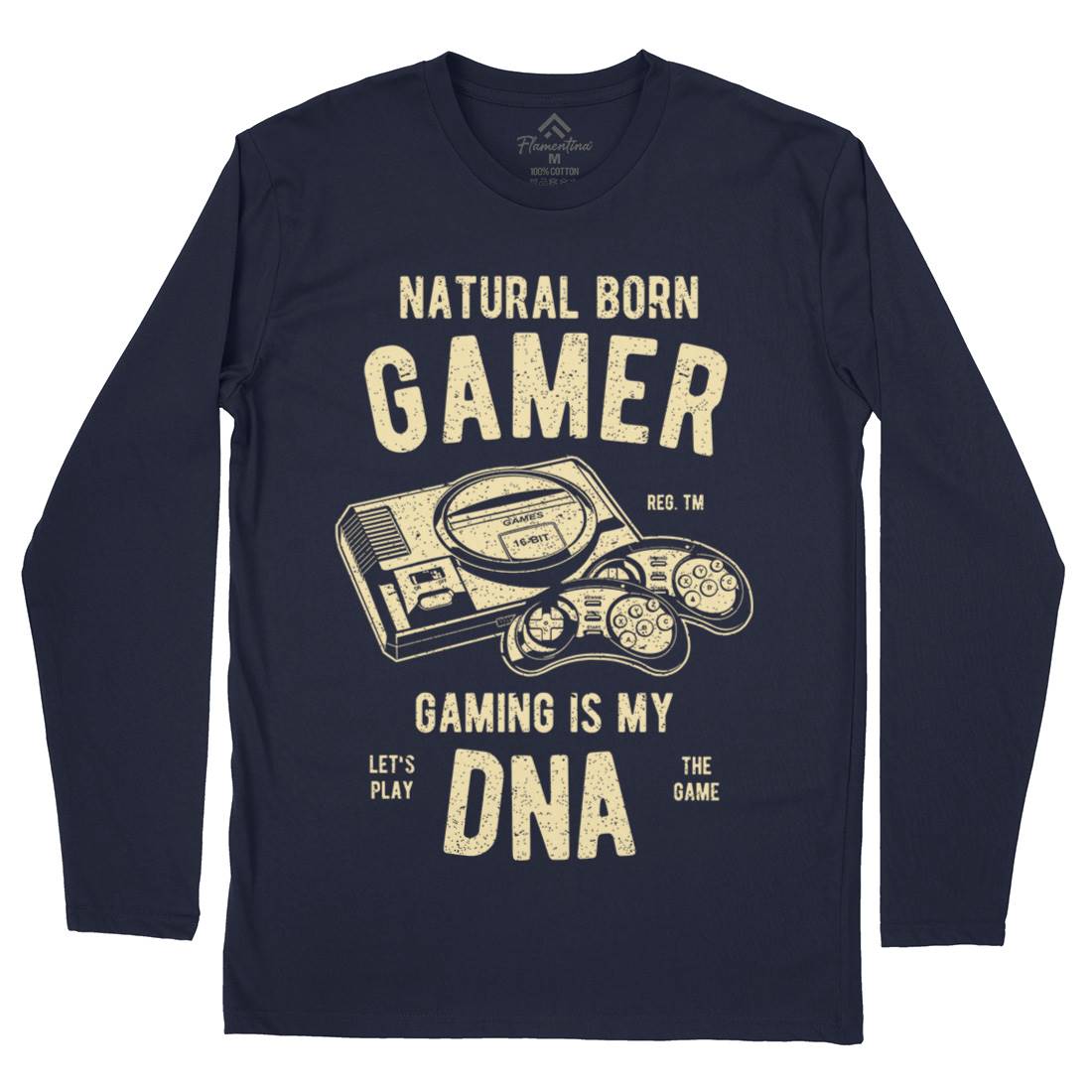 Natural Born Gamer Mens Long Sleeve T-Shirt Geek A726