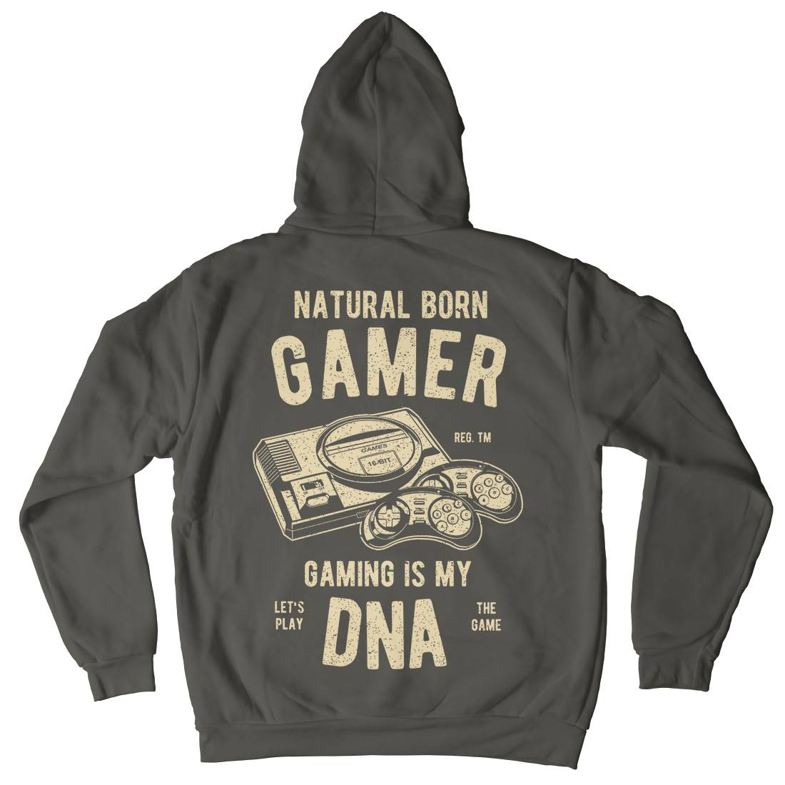 Natural Born Gamer Mens Hoodie With Pocket Geek A726