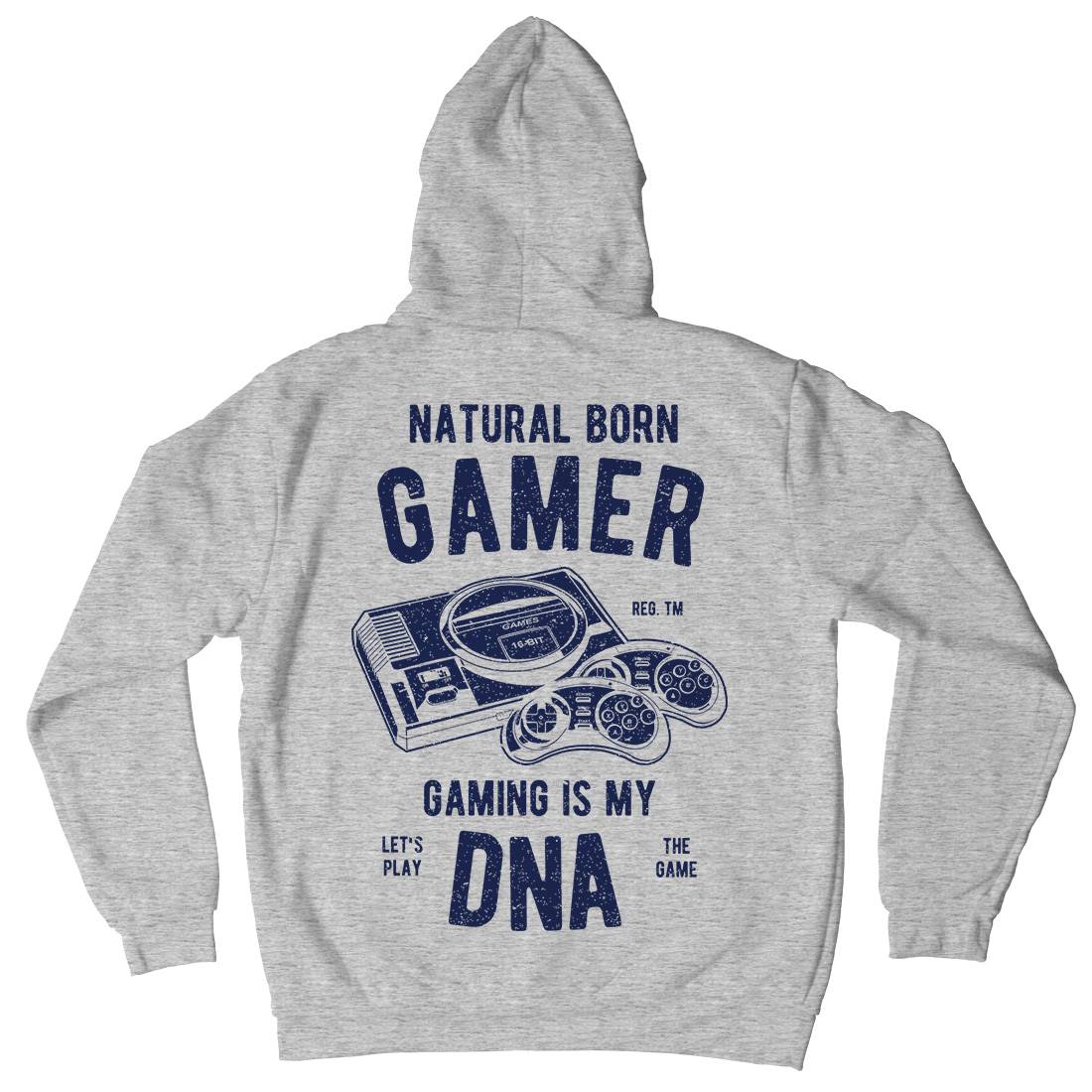 Natural Born Gamer Mens Hoodie With Pocket Geek A726