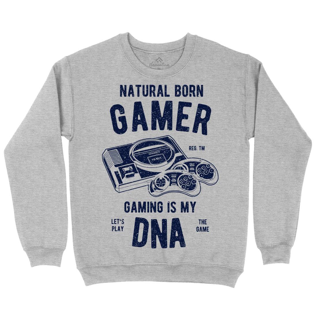 Natural Born Gamer Mens Crew Neck Sweatshirt Geek A726