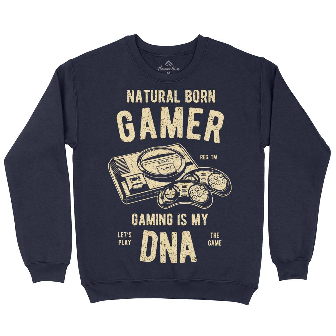 Natural Born Gamer Mens Crew Neck Sweatshirt Geek A726