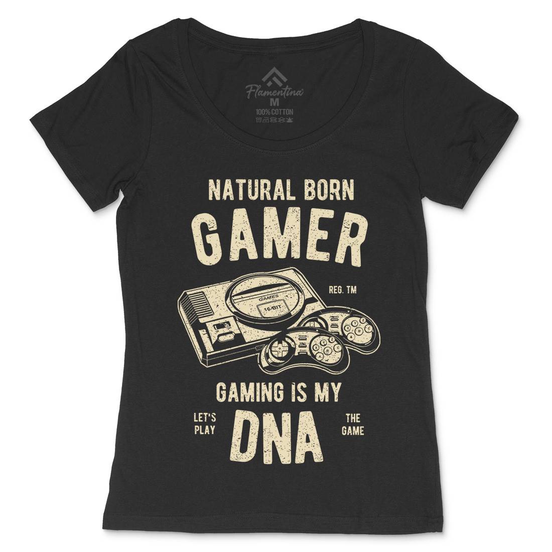 Natural Born Gamer Womens Scoop Neck T-Shirt Geek A726