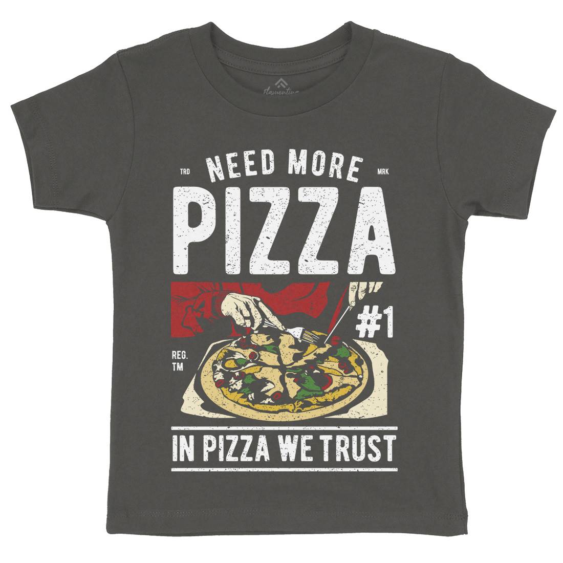 Need More Pizza Kids Crew Neck T-Shirt Food A727