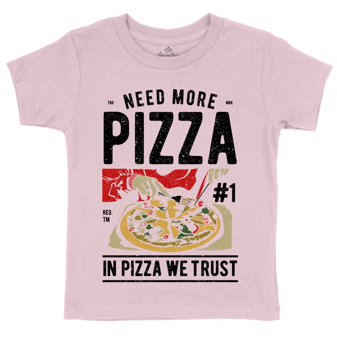 Need More Pizza Kids Organic Crew Neck T-Shirt Food A727