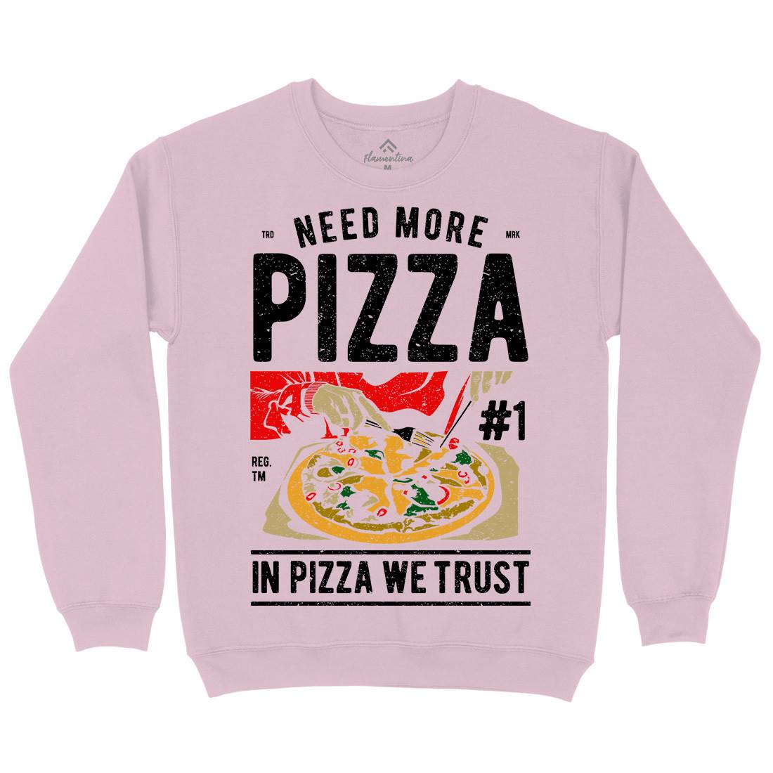 Need More Pizza Kids Crew Neck Sweatshirt Food A727