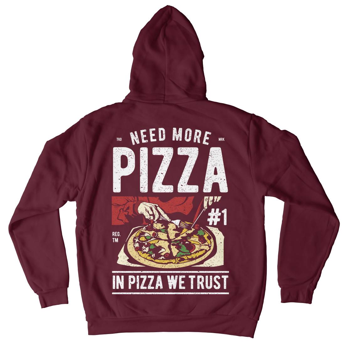 Need More Pizza Mens Hoodie With Pocket Food A727