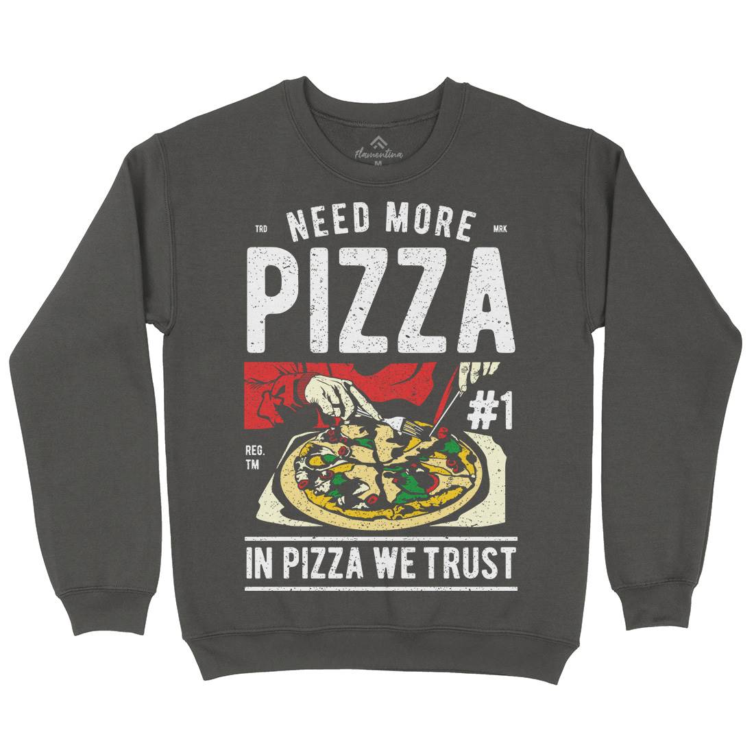 Need More Pizza Kids Crew Neck Sweatshirt Food A727