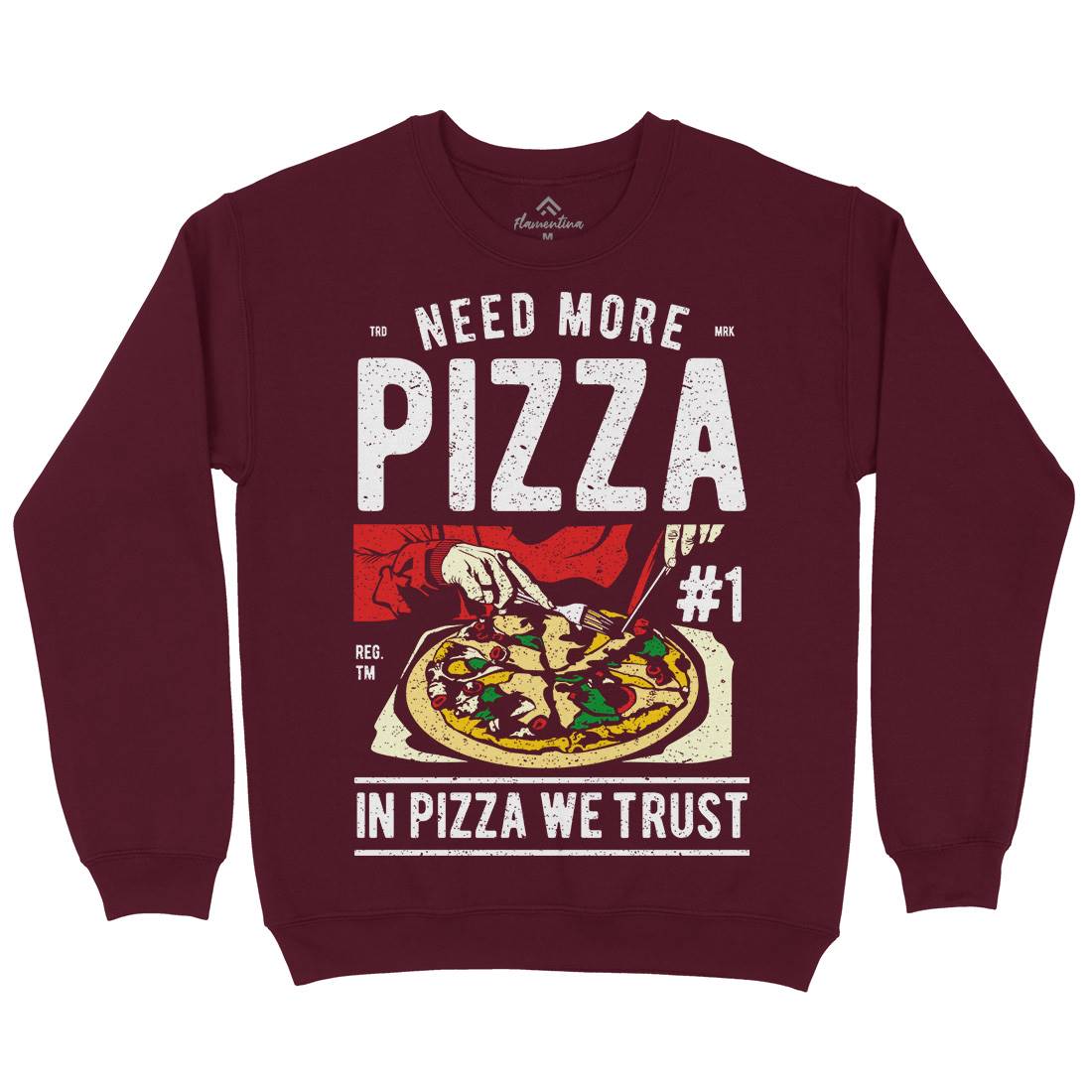 Need More Pizza Mens Crew Neck Sweatshirt Food A727