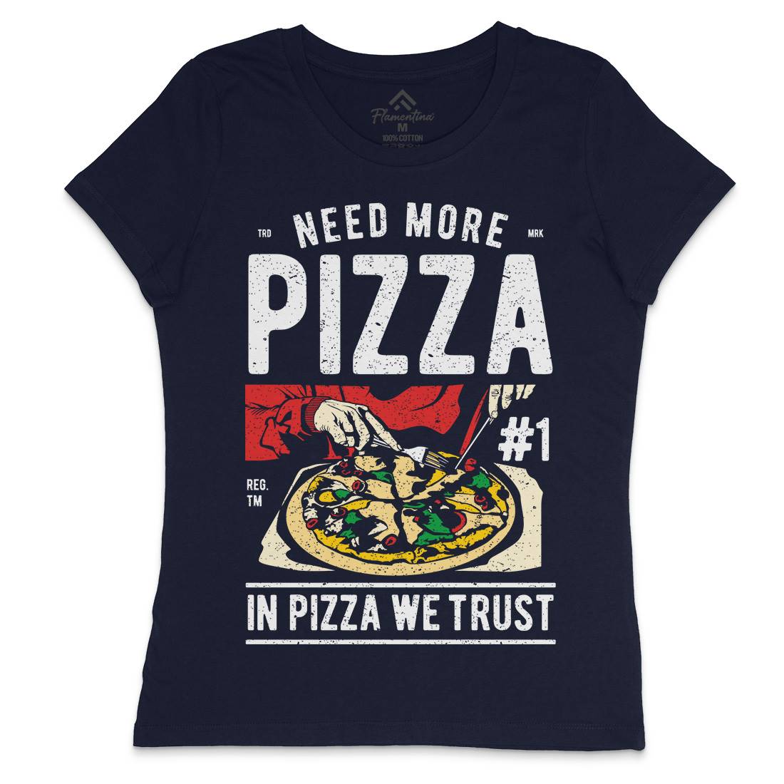 Need More Pizza Womens Crew Neck T-Shirt Food A727