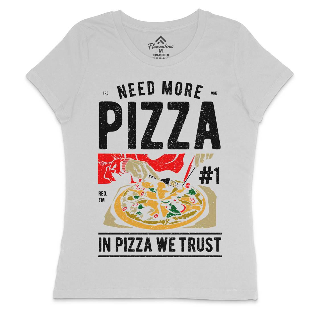 Need More Pizza Womens Crew Neck T-Shirt Food A727