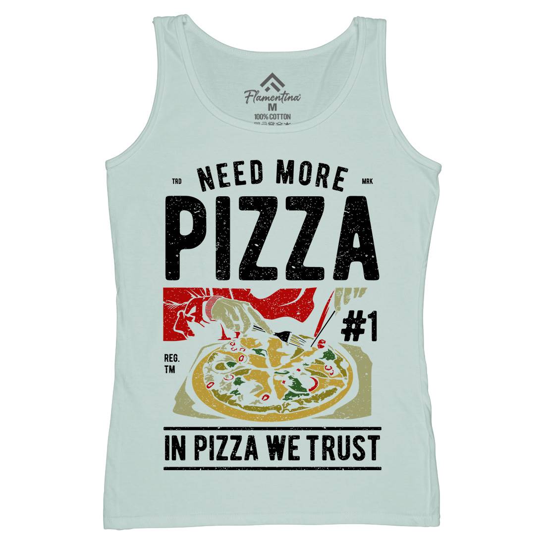 Need More Pizza Womens Organic Tank Top Vest Food A727
