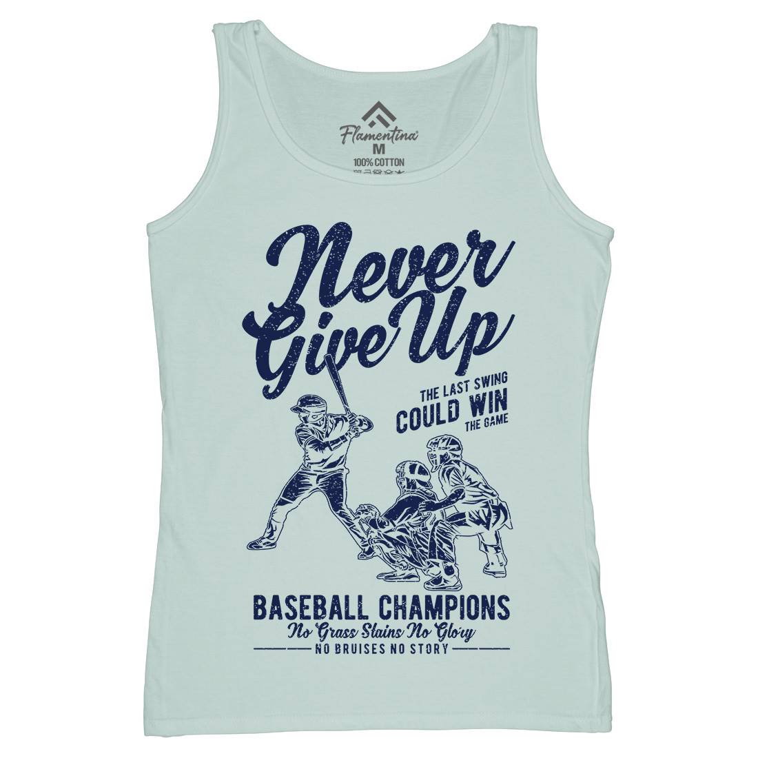 Never Give Up Baseball Womens Organic Tank Top Vest Sport A728