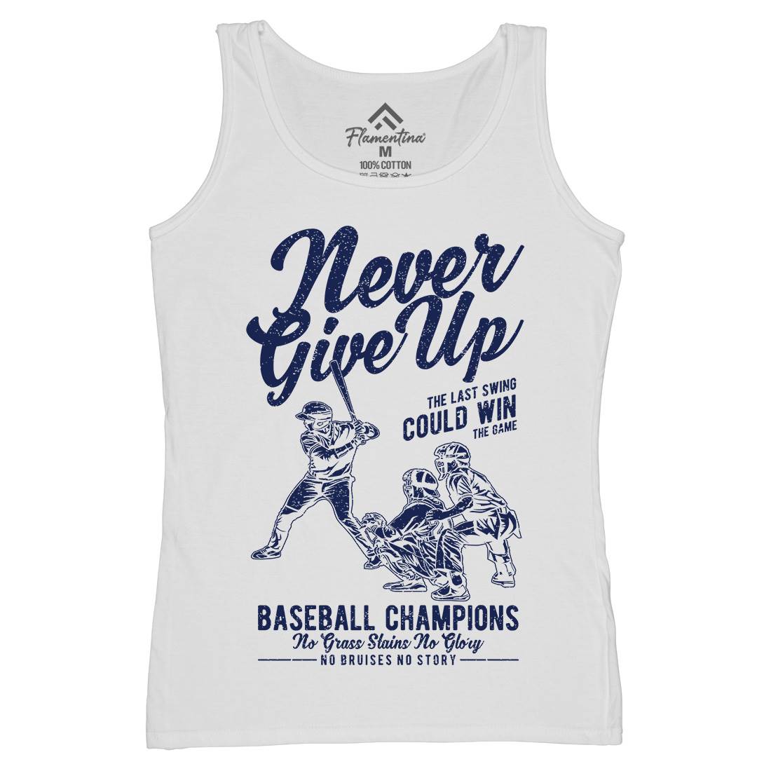 Never Give Up Baseball Womens Organic Tank Top Vest Sport A728
