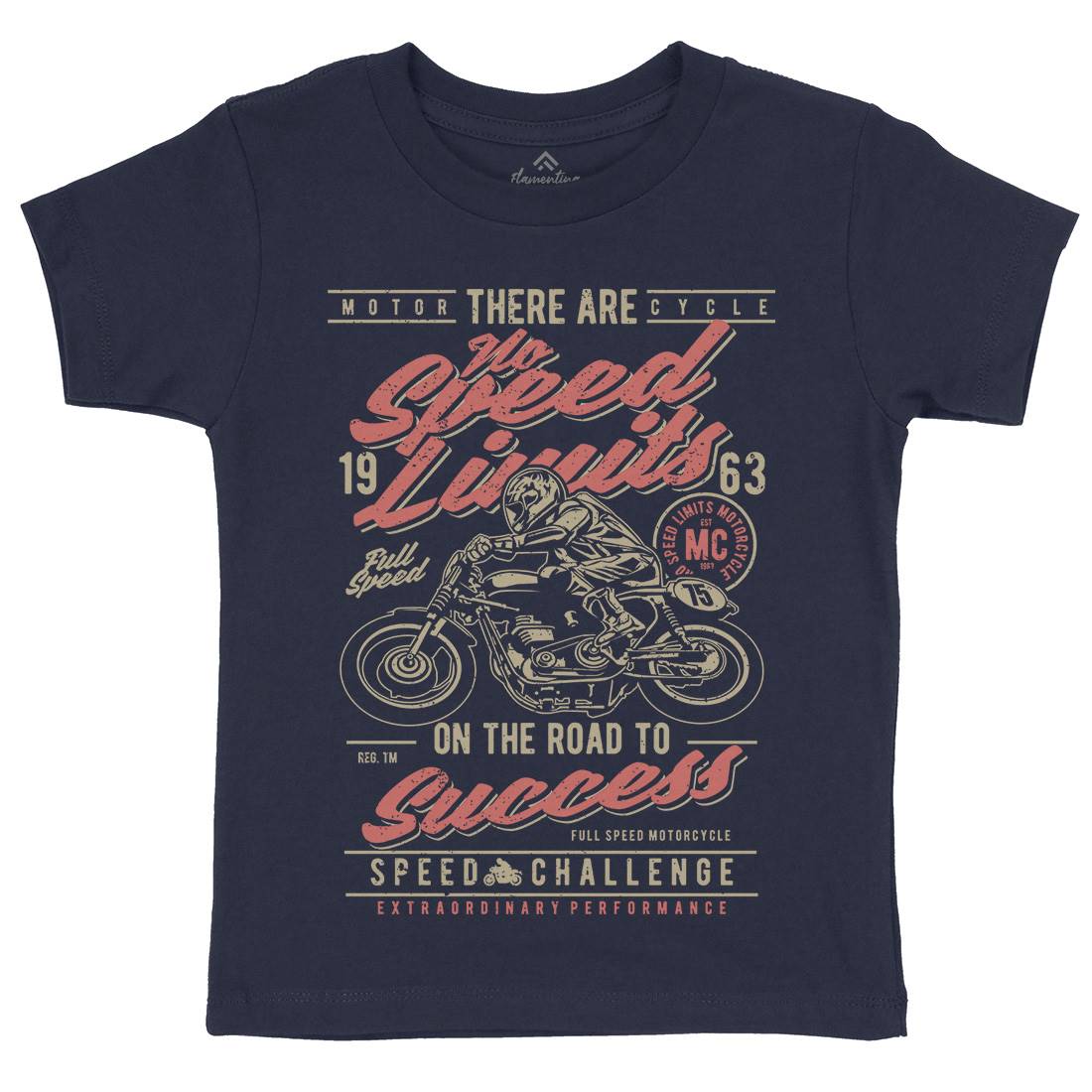 No Speed Limits Kids Organic Crew Neck T-Shirt Motorcycles A729