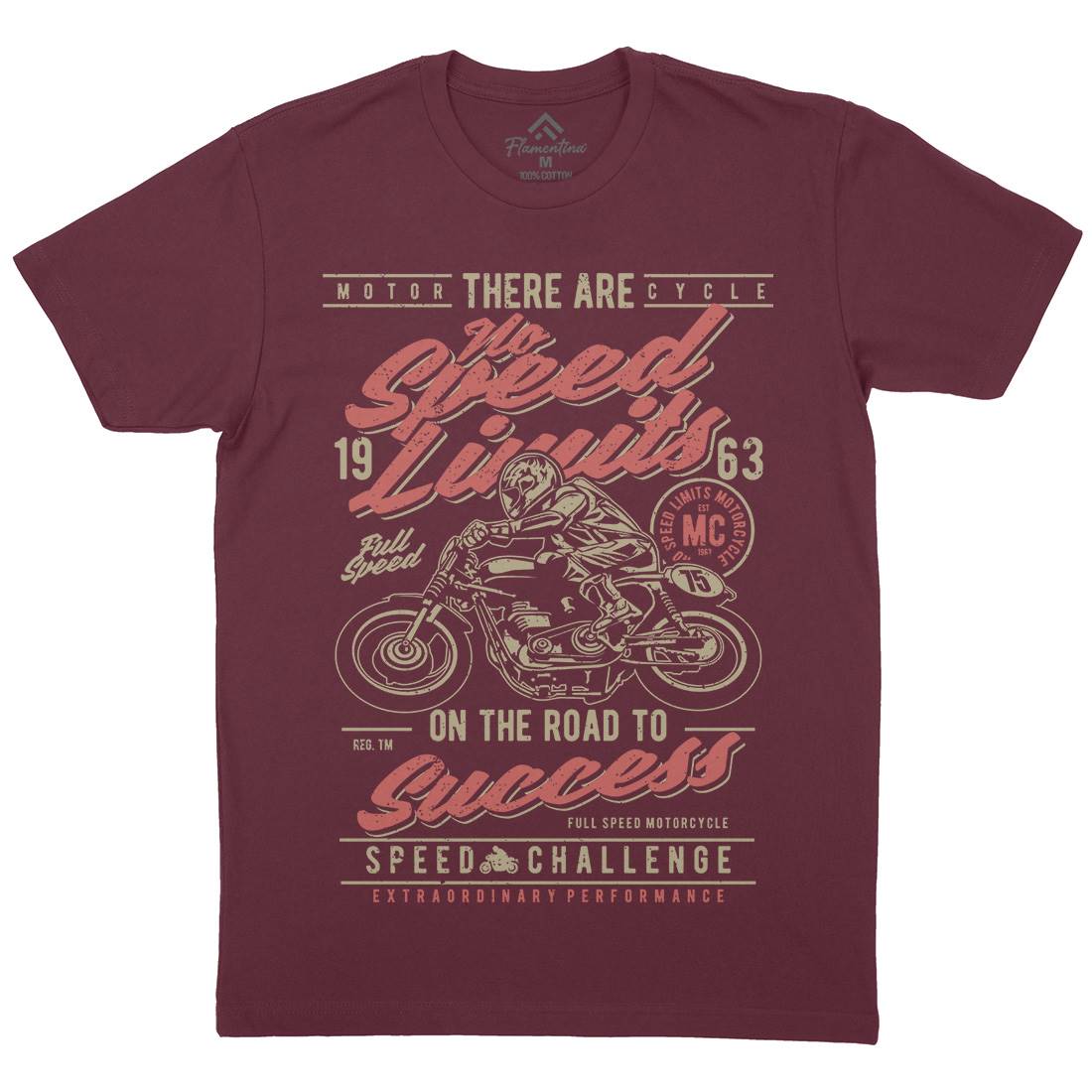 No Speed Limits Mens Organic Crew Neck T-Shirt Motorcycles A729