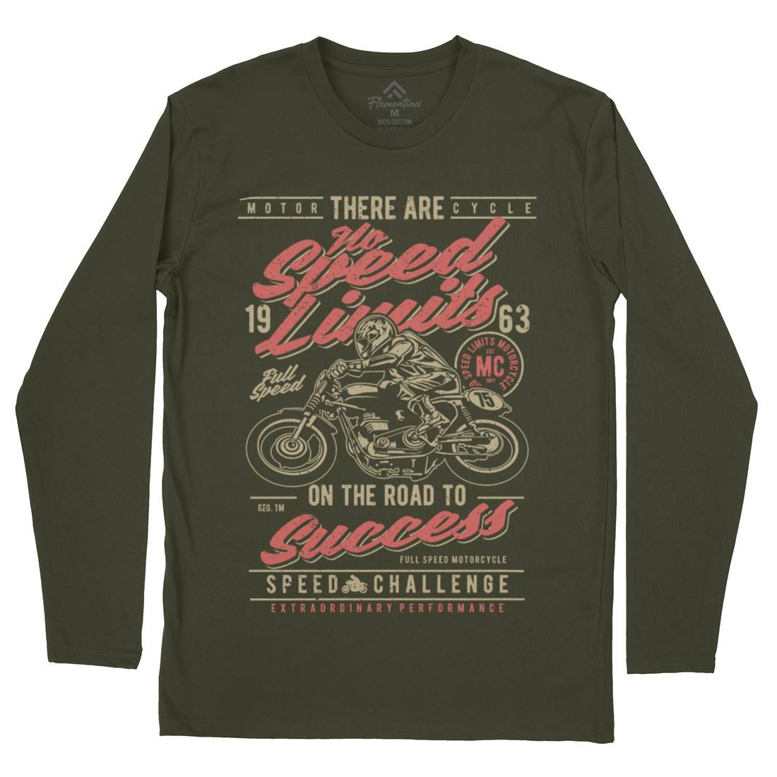 No Speed Limits Mens Long Sleeve T-Shirt Motorcycles A729
