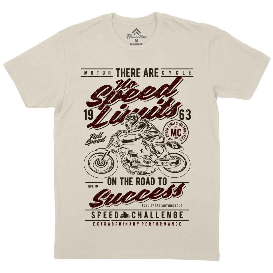No Speed Limits Mens Organic Crew Neck T-Shirt Motorcycles A729