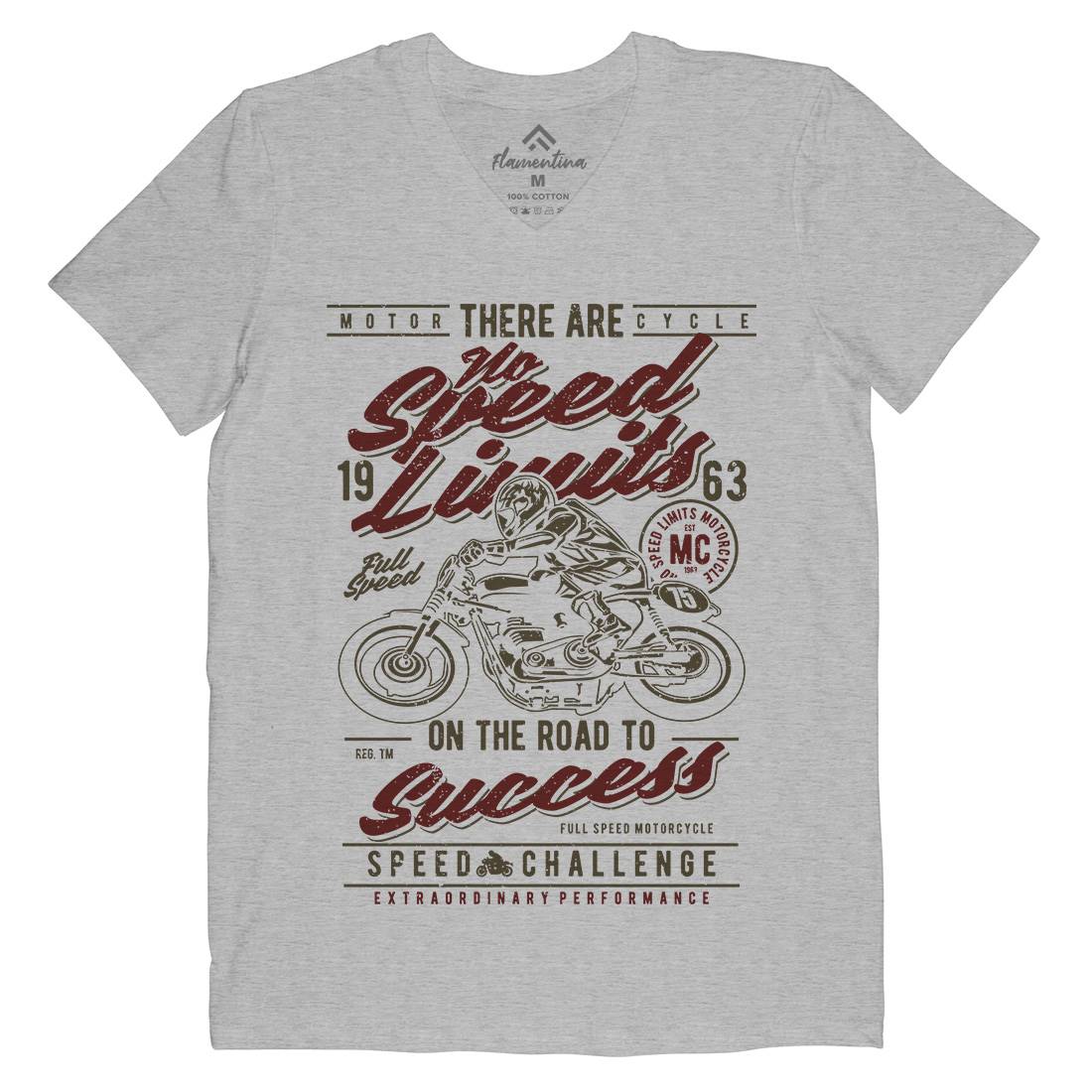 No Speed Limits Mens V-Neck T-Shirt Motorcycles A729