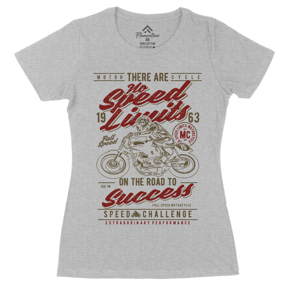 No Speed Limits Womens Organic Crew Neck T-Shirt Motorcycles A729