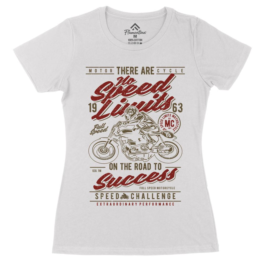 No Speed Limits Womens Organic Crew Neck T-Shirt Motorcycles A729