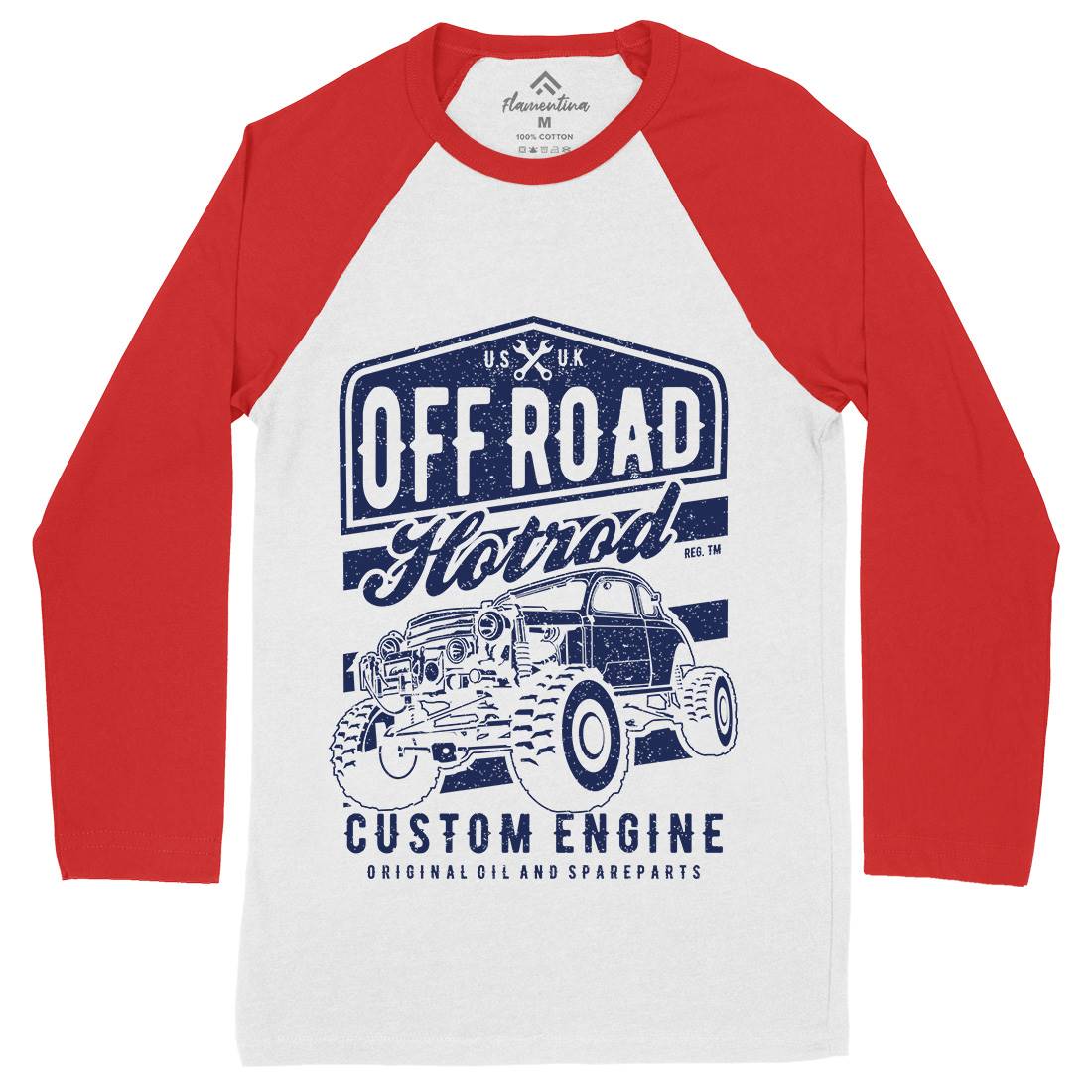 Offroad Hotrod Mens Long Sleeve Baseball T-Shirt Cars A730