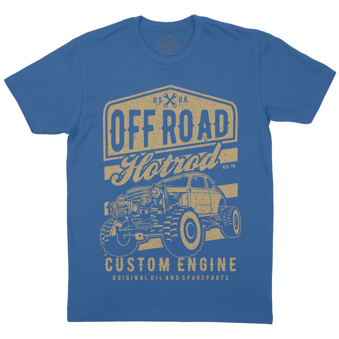 Offroad Hotrod Mens Organic Crew Neck T-Shirt Cars A730