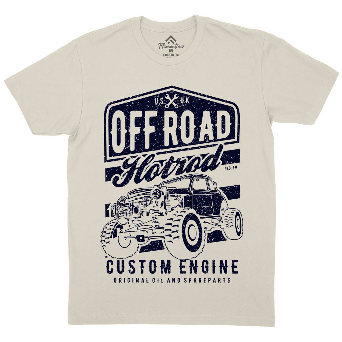 Offroad Hotrod Mens Organic Crew Neck T-Shirt Cars A730