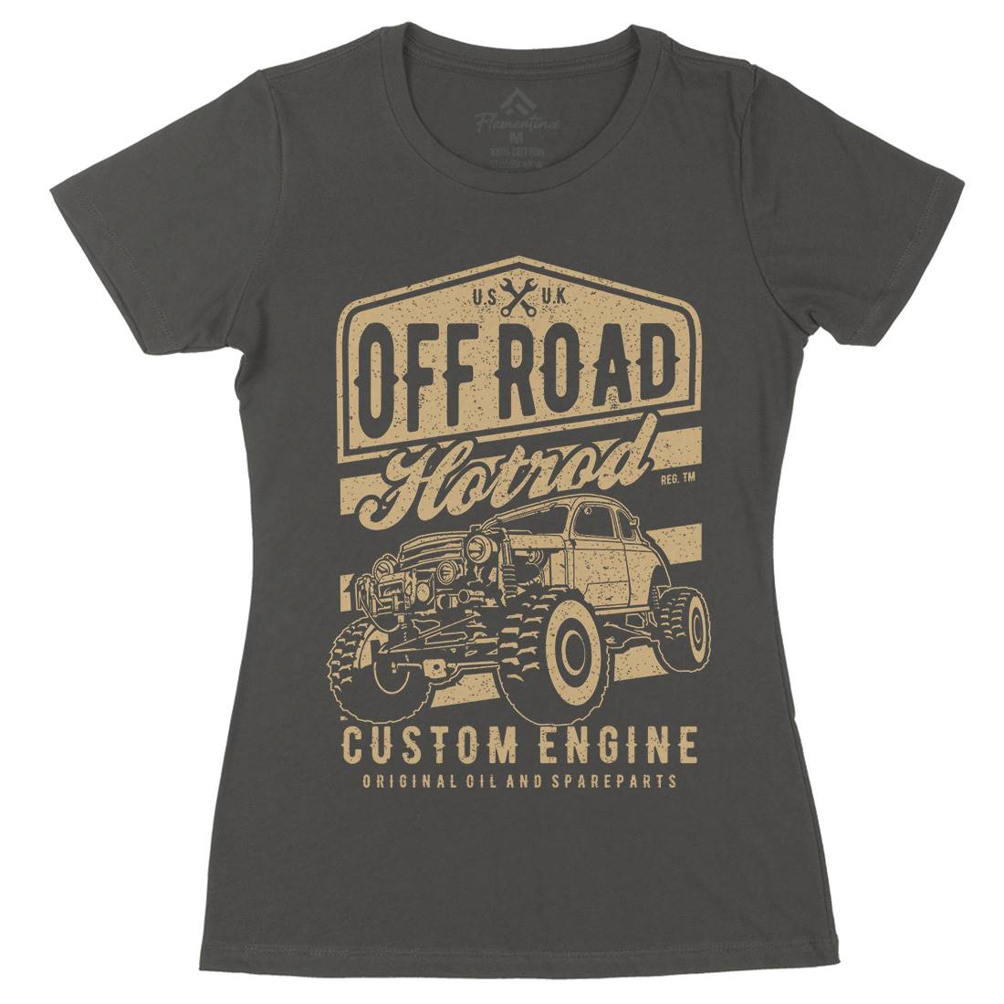 Offroad Hotrod Womens Organic Crew Neck T-Shirt Cars A730