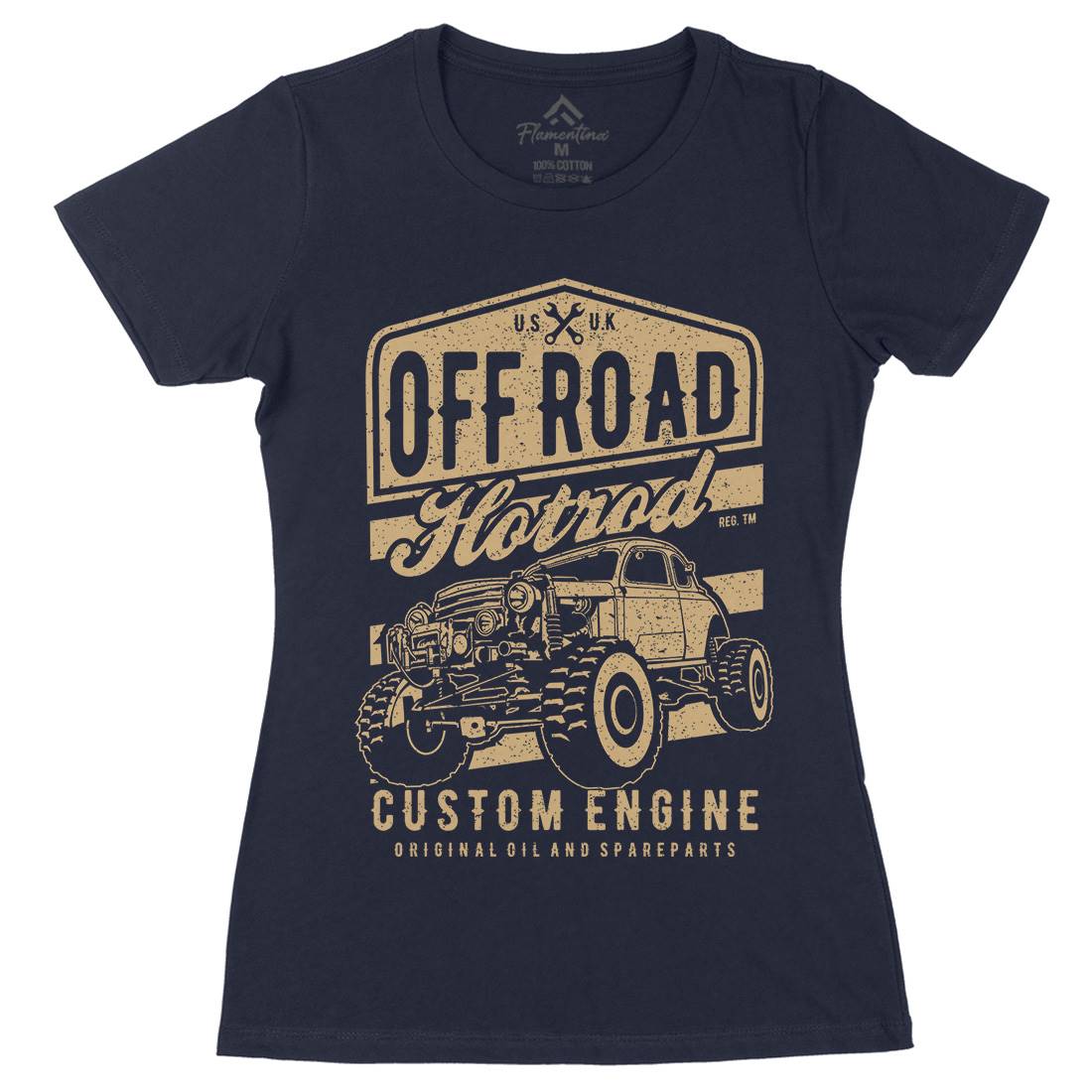 Offroad Hotrod Womens Organic Crew Neck T-Shirt Cars A730