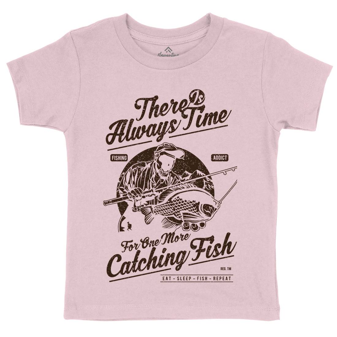 One More Catching Kids Crew Neck T-Shirt Fishing A731