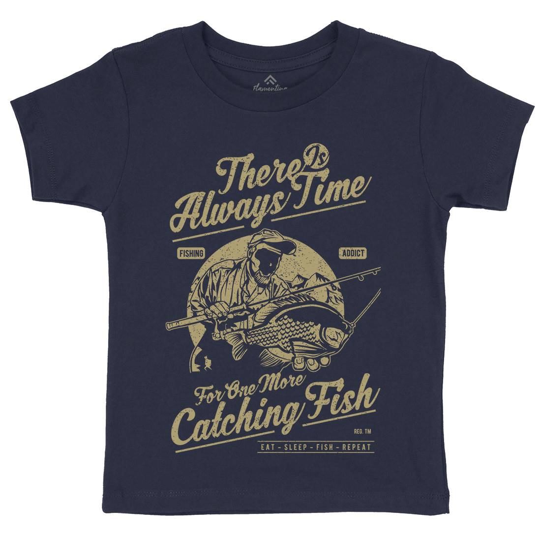 One More Catching Kids Organic Crew Neck T-Shirt Fishing A731