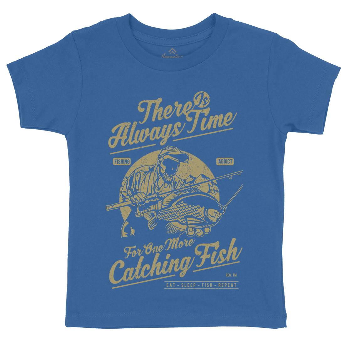 One More Catching Kids Organic Crew Neck T-Shirt Fishing A731