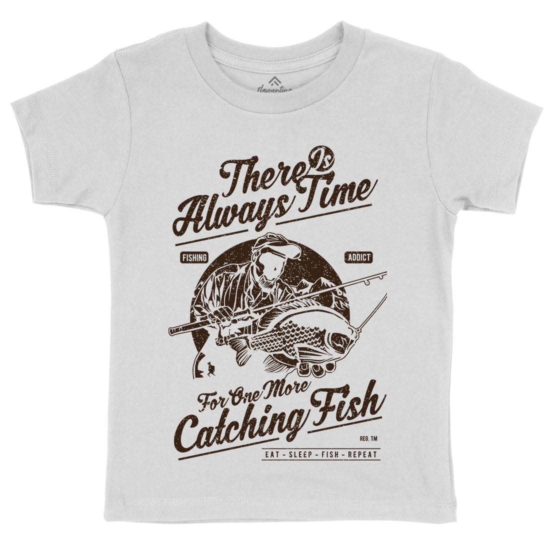One More Catching Kids Crew Neck T-Shirt Fishing A731