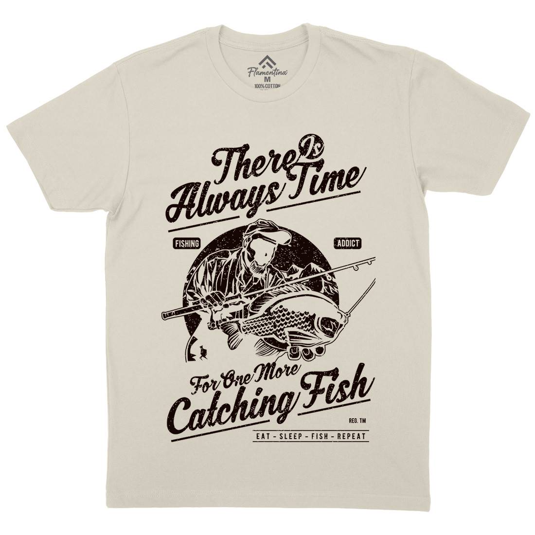 One More Catching Mens Organic Crew Neck T-Shirt Fishing A731