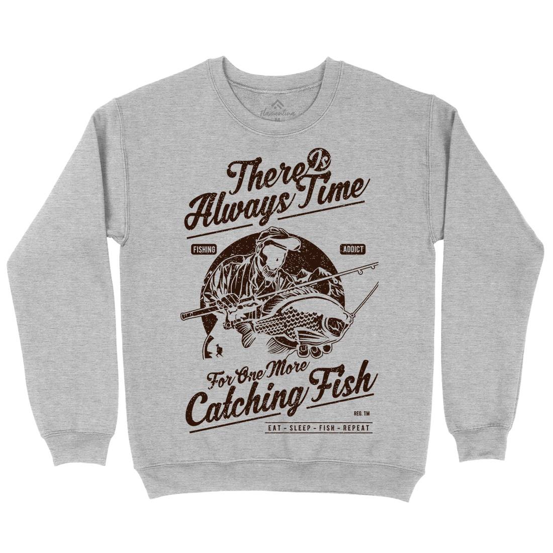 One More Catching Kids Crew Neck Sweatshirt Fishing A731