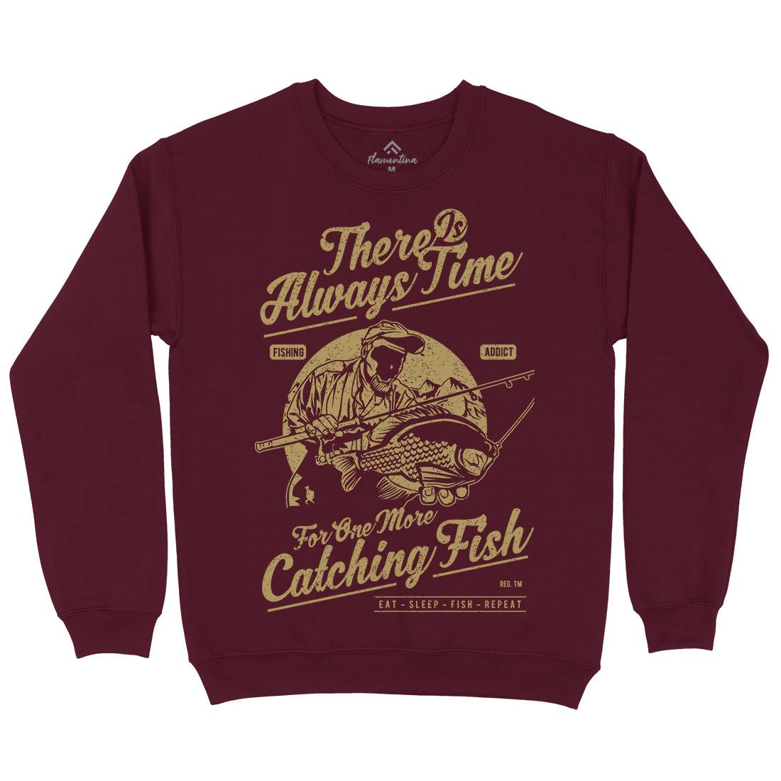 One More Catching Mens Crew Neck Sweatshirt Fishing A731