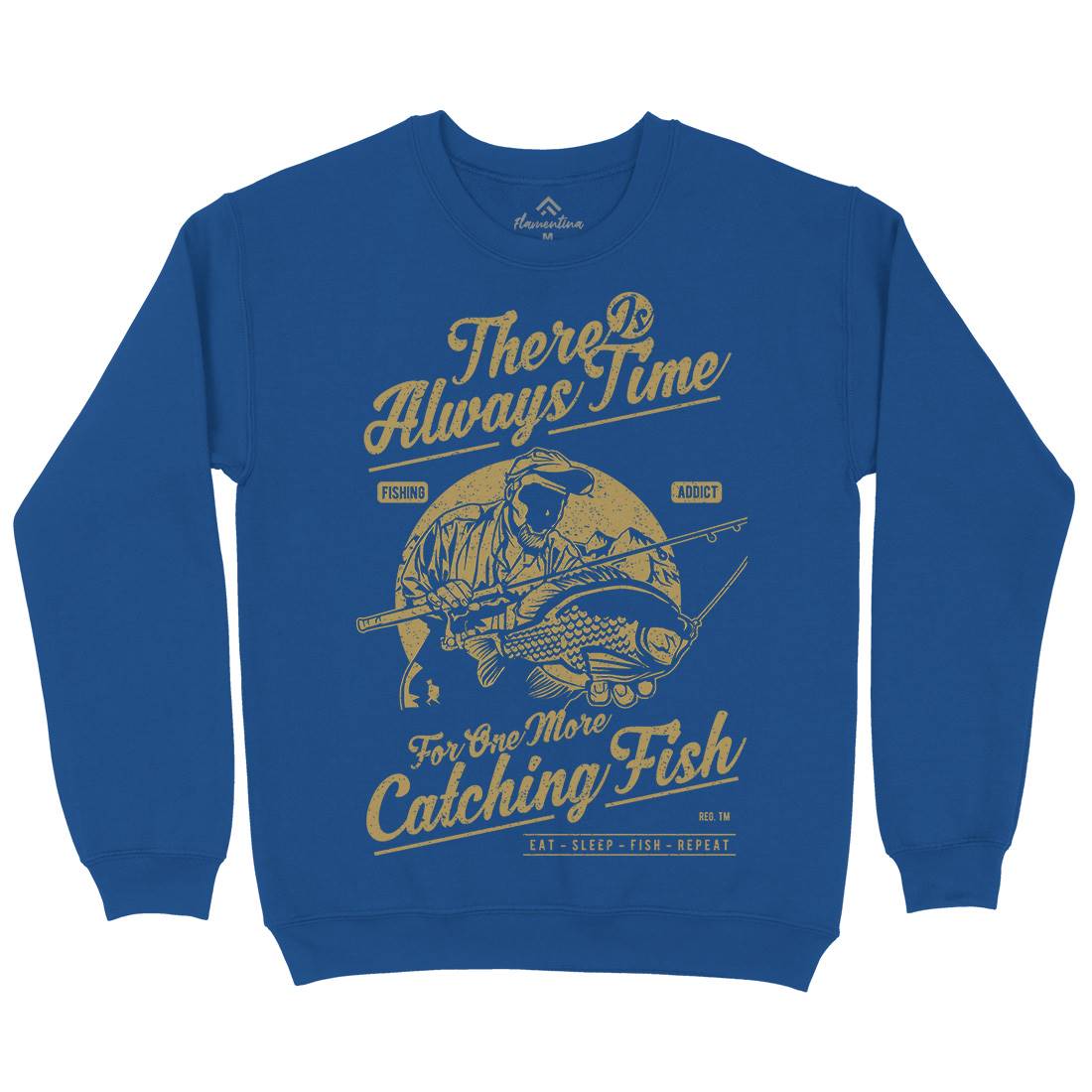 One More Catching Kids Crew Neck Sweatshirt Fishing A731