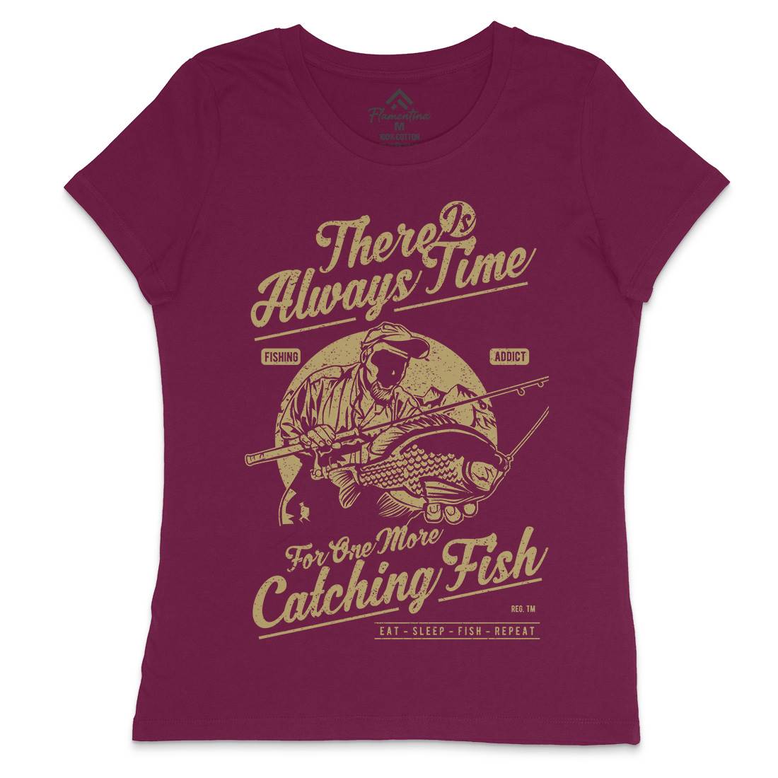 One More Catching Womens Crew Neck T-Shirt Fishing A731