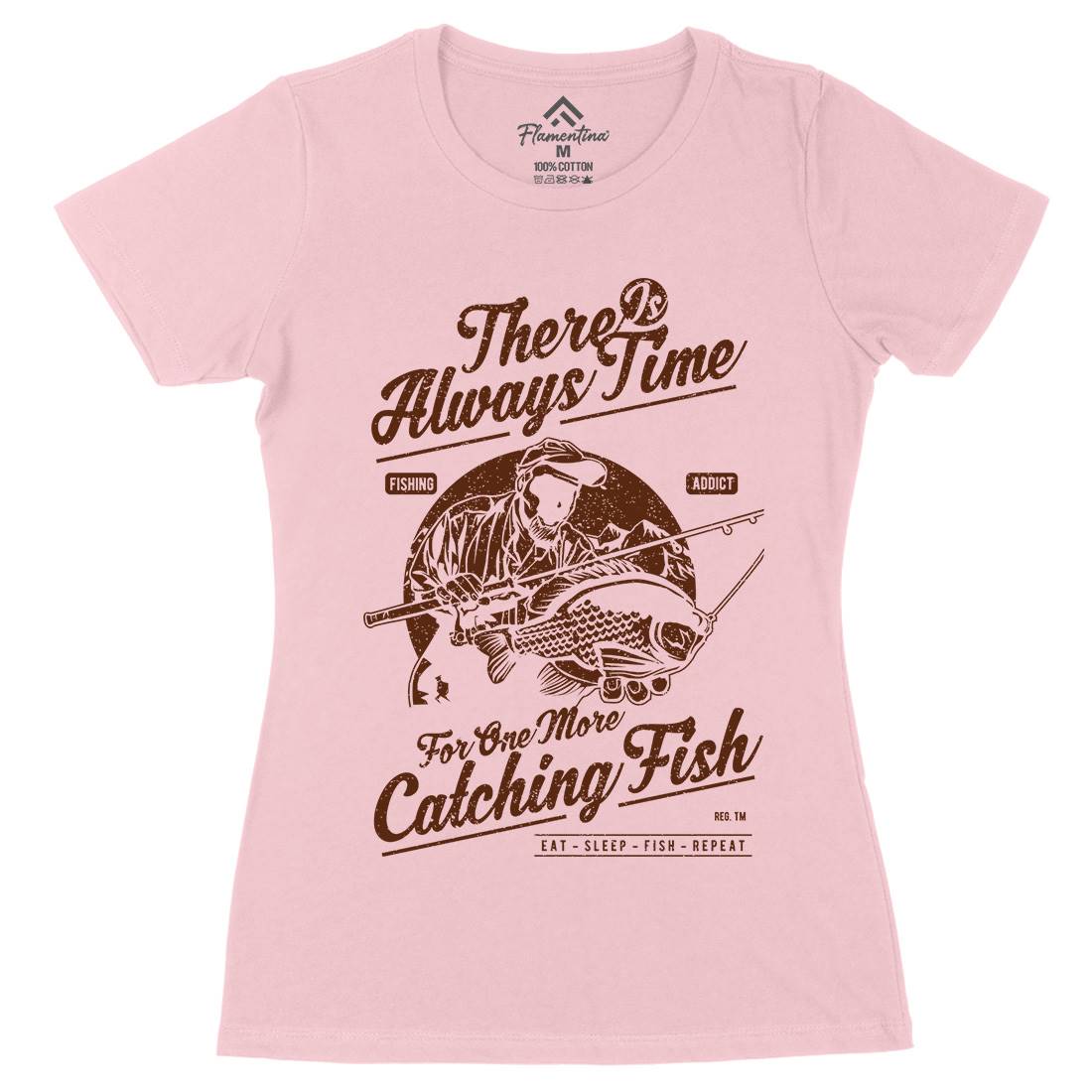 One More Catching Womens Organic Crew Neck T-Shirt Fishing A731